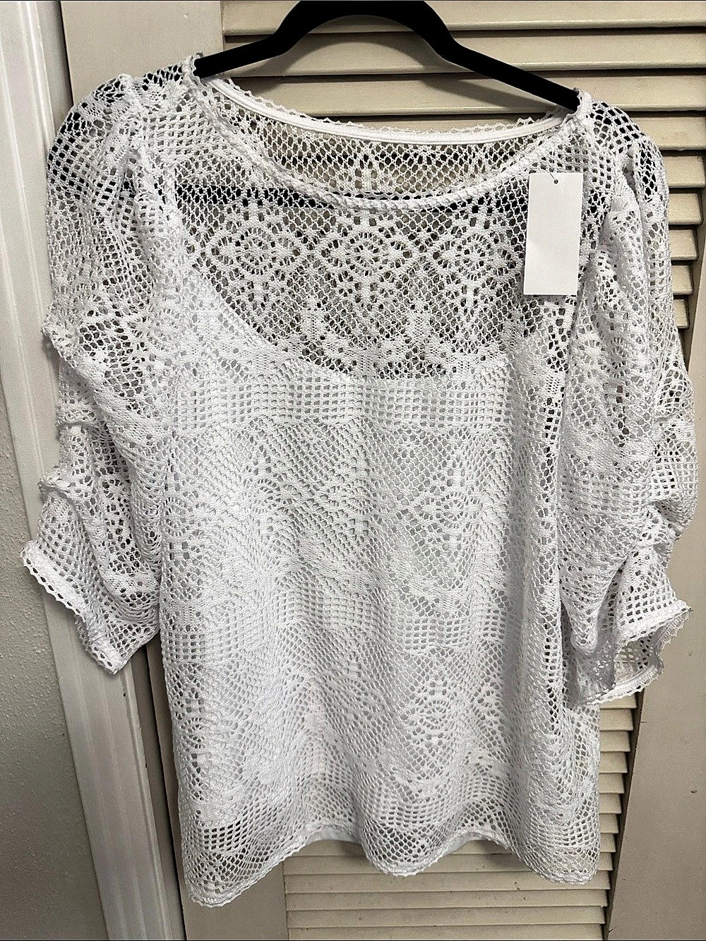 Me by Jennie Garth Charleston Lace Blouse White Size Large